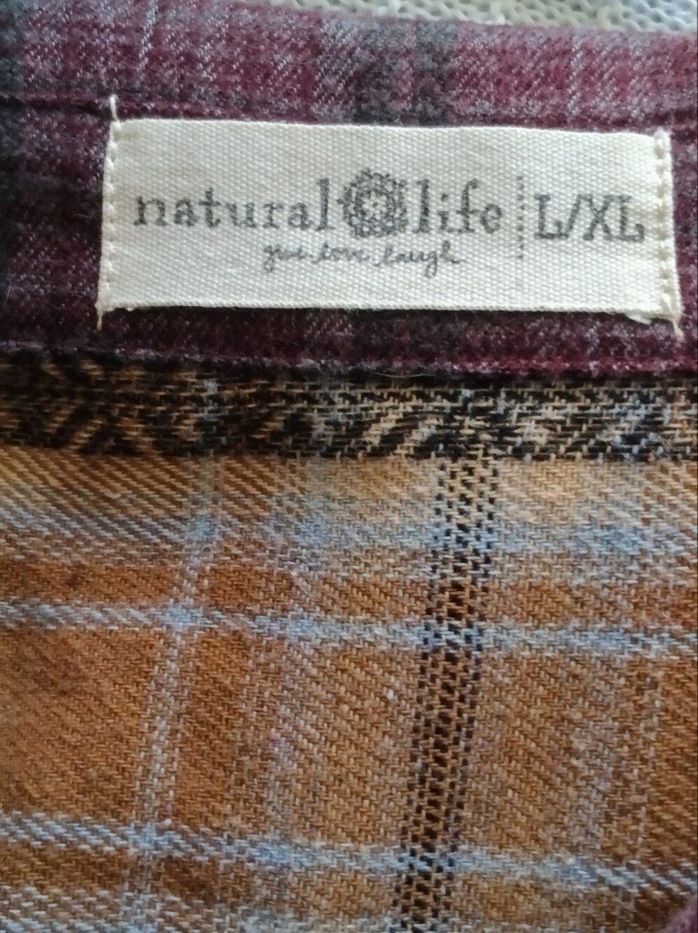Natural life Shirt Men L/XL Multi-Colors Mixed Plaid Button-Up Versatile Casual - Picture 2 of 4